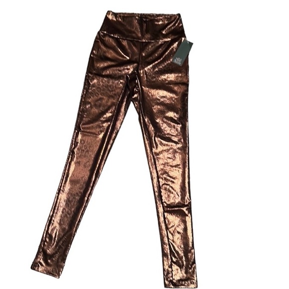 🌺 Wild Fable Metallic Animal Print Leggings Sexy Sleek Bronze & Black Size XS - Picture 1 of 4